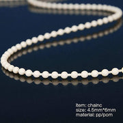 2PCS 10m Bead Chain White Beads Shutter Venetian Blinds Curtain Accessories 4.5 x 6mm Mirabilis Beads