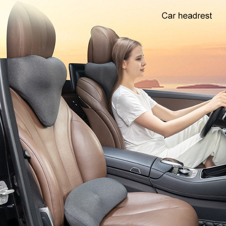 Slow Rebound Memory Foam Lumbar Pillow Neck Pillow Car Headrest(Dark Grey)