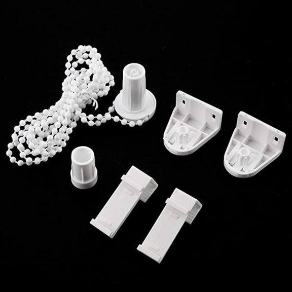 2 Sets 17mm Shutter Curtain Control Head With 2m Pull Beads Chain Set(White)