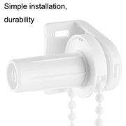 2 Sets 17mm Shutter Curtain Control Head With 2m Pull Beads Chain Set(White)