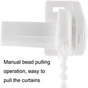 2 Sets 17mm Shutter Curtain Control Head With 2m Pull Beads Chain Set(White)