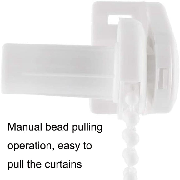 2 Sets 17mm Shutter Curtain Control Head With 2m Pull Beads Chain Set(White)