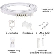 Model Steel Track Set Flexible Silent Slide Track Track with Hooks, Size: 1m