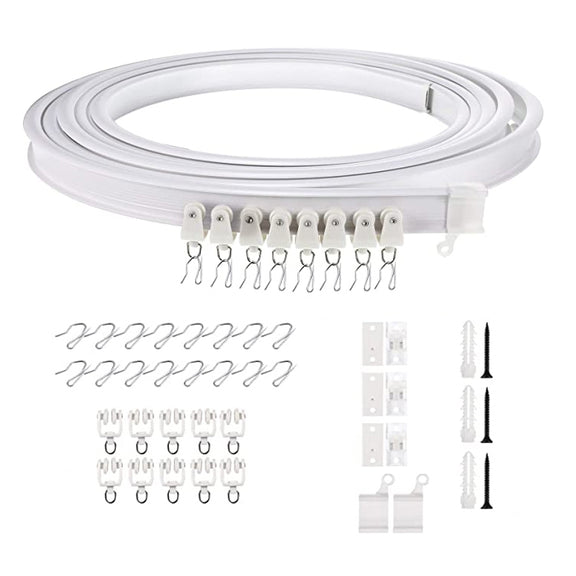 Model Steel Track Set Flexible Silent Slide Track Track with Hooks, Size: 2m