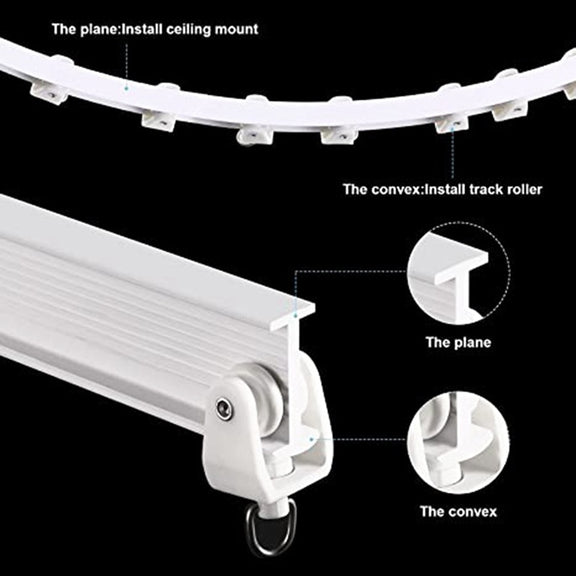 Model Steel Track Set Flexible Silent Slide Track Track with Hooks, Size: 2m