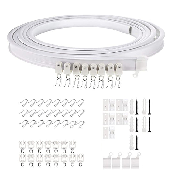 Model Steel Track Set Flexible Silent Slide Track Track with Hooks, Size: 3m