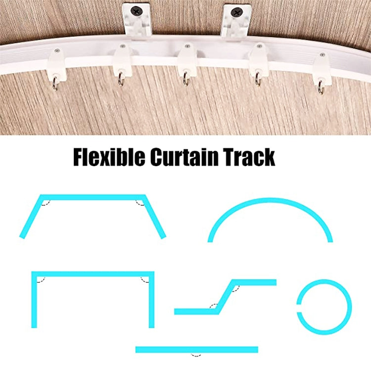 Model Steel Track Set Flexible Silent Slide Track Track with Hooks, Size: 3m
