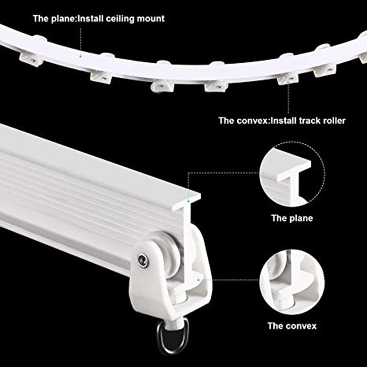 Model Steel Track Set Flexible Silent Slide Track Track with Hooks, Size: 4m