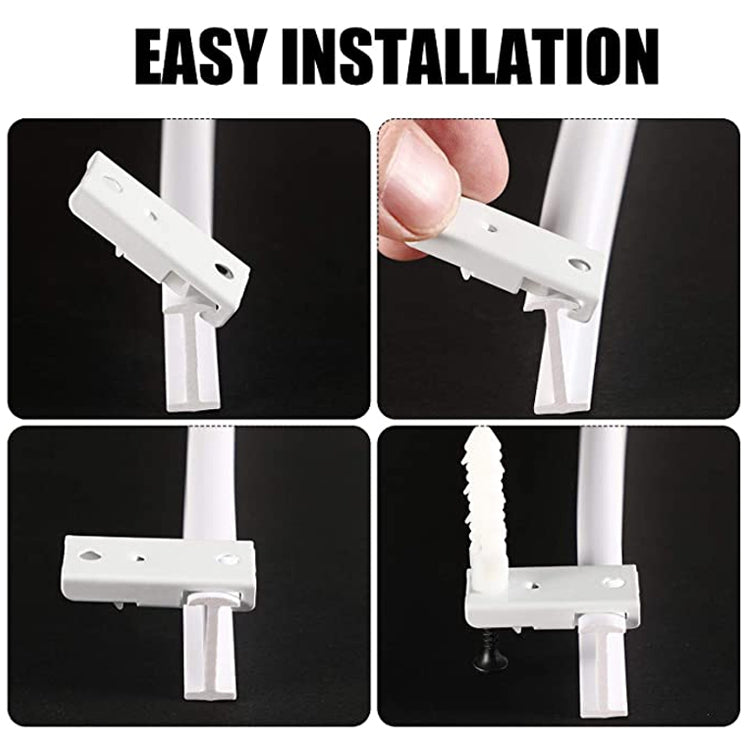 Model Steel Track Set Flexible Silent Slide Track Track with Hooks, Size: 4m