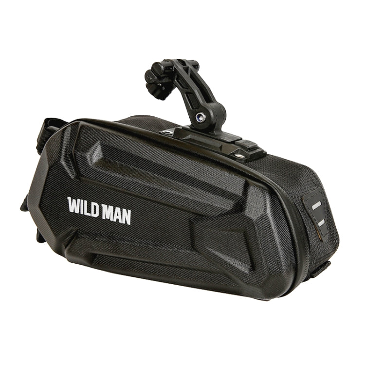 WILD MAN XT7 1.2L Mountain Bike EVA Hard Shell Water-resistant Wear-resistant Tail Bag(Twill Style)