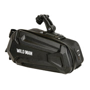 WILD MAN XT7 1.2L Mountain Bike EVA Hard Shell Water-resistant Wear-resistant Tail Bag(Twill Style)