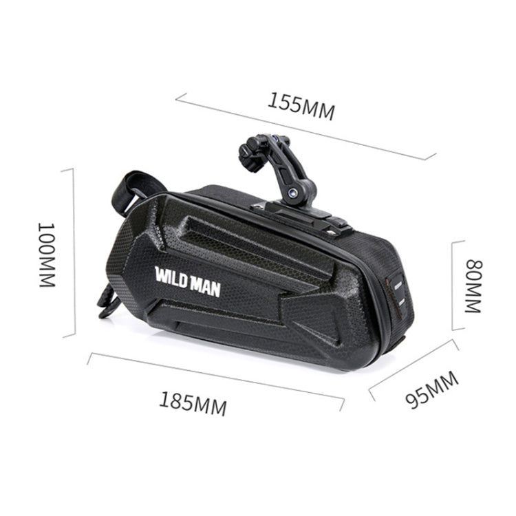 WILD MAN XT7 1.2L Mountain Bike EVA Hard Shell Water-resistant Wear-resistant Tail Bag(Twill Style)