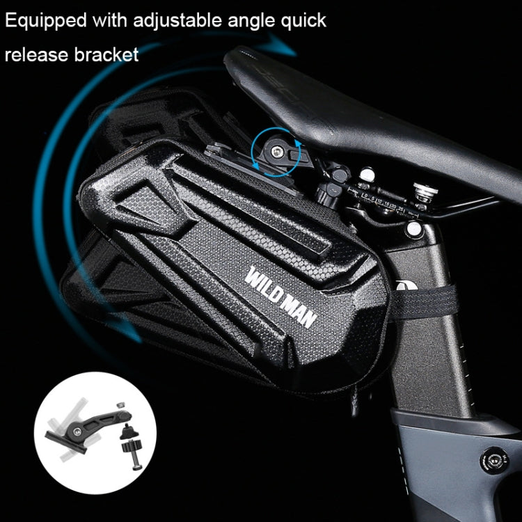 WILD MAN XT7 1.2L Mountain Bike EVA Hard Shell Water-resistant Wear-resistant Tail Bag(Twill Style)