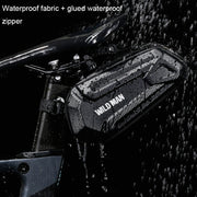 WILD MAN XT7 1.2L Mountain Bike EVA Hard Shell Water-resistant Wear-resistant Tail Bag(Twill Style)