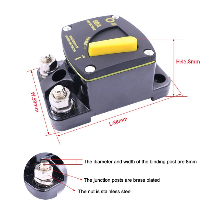 100A CB6 Car RV Yacht Audio Restore Insurance Holder Switch