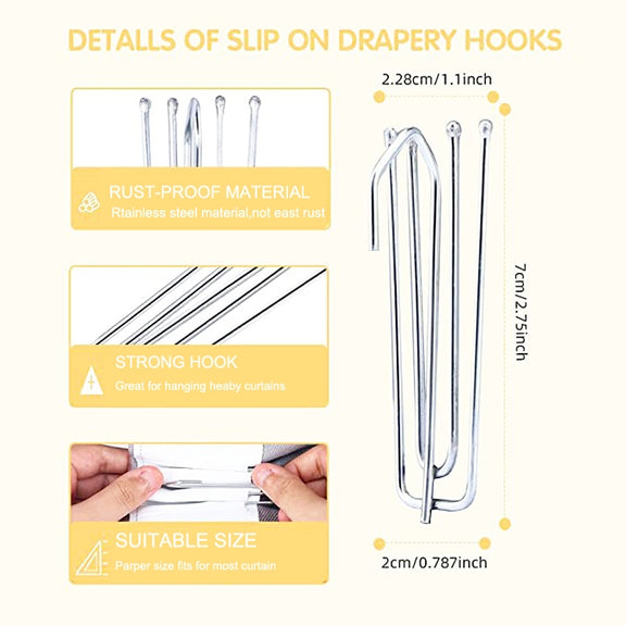 2 Sets Four Claw Hook Set Curtain Replacement Hook(Silver)