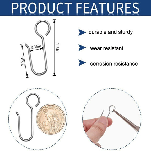 20PCS Metal Hook Set Curtain Easy Replacement Hook Accessories