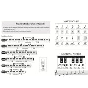 QT-0302 5PCS Children Piano Keyboard Color Stickers Musical Instrument Accessories