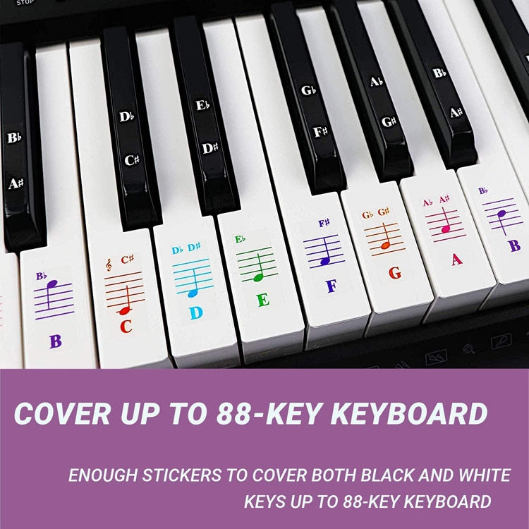 QT-0302 5PCS Children Piano Keyboard Color Stickers Musical Instrument Accessories