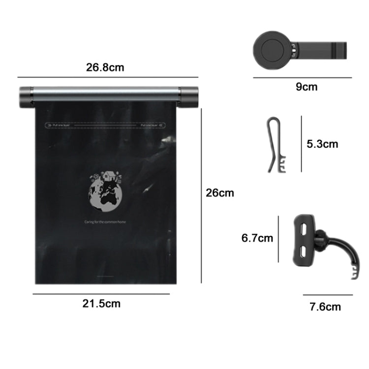 Car Mounted Garbage Bag  Folding Hanging Cleaning Organiser(Titanium Grey)