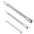 3 PCS/Set 1/4-3/8-1/2 Sleeve Extension Bendable Universal Joint Rod, Color: Silver - Hand Tool Sets by PMC TechLife | Online Shopping South Africa | PMC TechLife | Buy Now Pay Later Mobicred