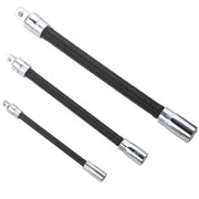 3 PCS/Set 1/4-3/8-1/2 Sleeve Extension Bendable Universal Joint Rod, Color: Black