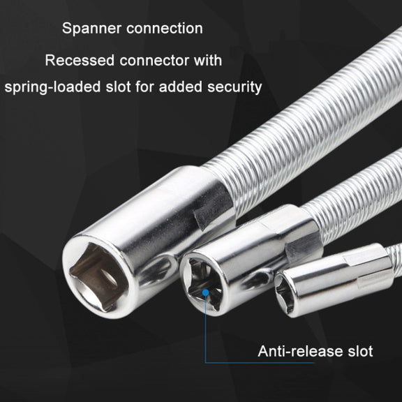 3 PCS/Set 1/4-3/8-1/2 Sleeve Extension Bendable Universal Joint Rod, Color: Black