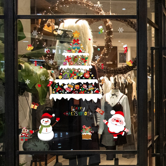 Christmas Decoration Stickers Scene Layout Window Static Stickers 60x90cm