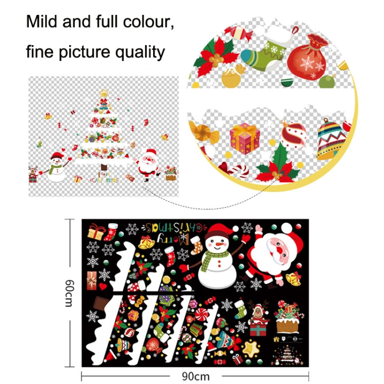 Christmas Decoration Stickers Scene Layout Window Static Stickers 60x90cm