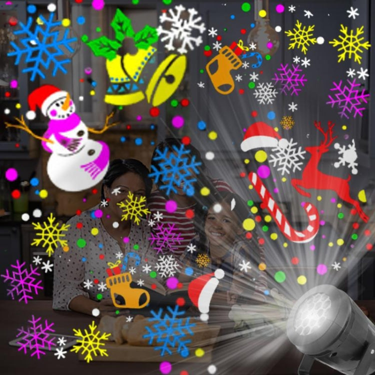 4W LED Snowflake Christmas Decoration Projector Light with 16 Patterns, Spec: EU Plug