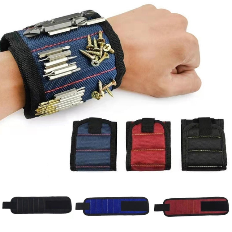 Electric Woodworking Multifunctional Powerful Magnetic Wrist Strap, Style: Five Rows Blue