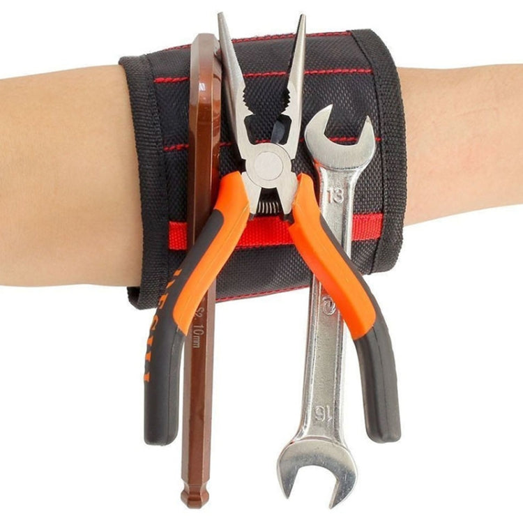 Electric Woodworking Multifunctional Powerful Magnetic Wrist Strap, Style: Five Rows Blue