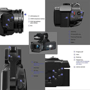 64MP 18X Zoom 4-Inch Touch Screen Handheld Digital Video Camera(16G)