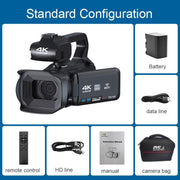64MP 18X Zoom 4-Inch Touch Screen Handheld Digital Video Camera(16G)