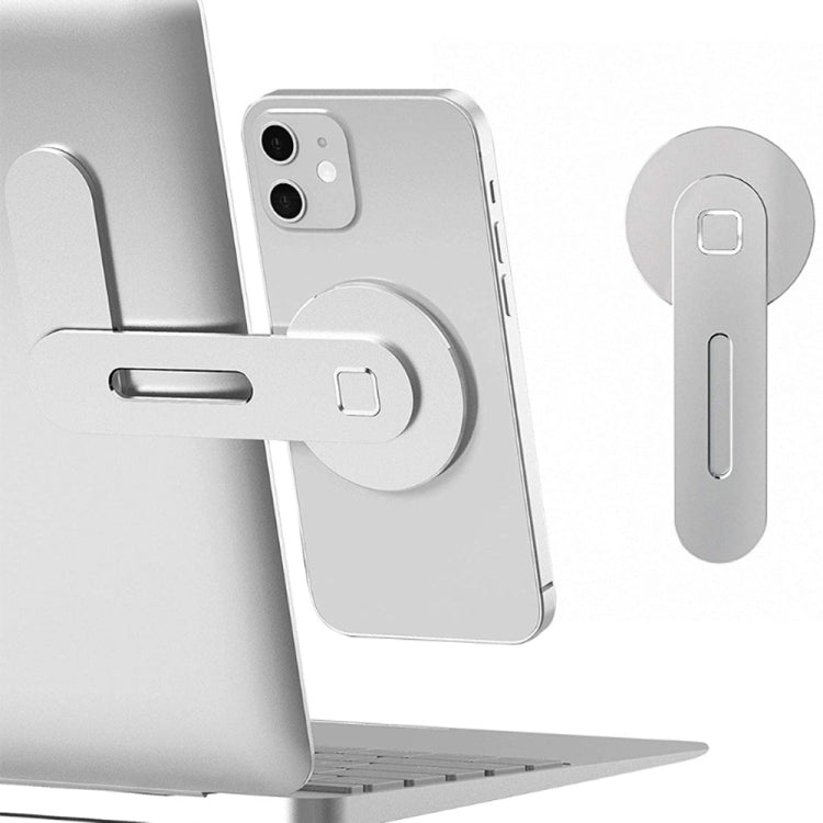 Laptop Phone Expansion Bracket Aluminum Magnetic Phone Stand(Blue)