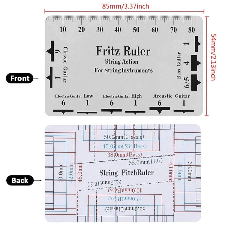 5PCS Guitar String High Ruler Guitar Repair Measuring Ruler Tools