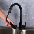 Kitchen Pull-out Faucet Stainless Steel Sink Telescopic Universal Faucet,Spec: CLH002 Black - Faucets & Accessories by PMC TechLife | Online Shopping South Africa | PMC TechLife