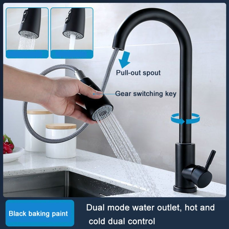 Kitchen Pull-out Faucet Stainless Steel Sink Telescopic Universal Faucet,Spec: CLY002 Wire Drawing