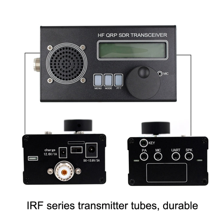 Mini 8 Band SSB/CW QRP Transceiver For Ham Radio, Style: Host + Hand Mi  + US
