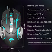 LEAVEN X6 6 Keys Game Computer Ergonomic Wired Mouse, Cable Length: 1.42m(Pink)