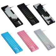 Dark Alien K710 71 Keys Glowing Game Wired Keyboard, Cable Length: 1.8m, Color: Black White Red Shaft