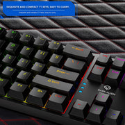 Dark Alien K710 71 Keys Glowing Game Wired Keyboard, Cable Length: 1.8m, Color: Black White Red Shaft