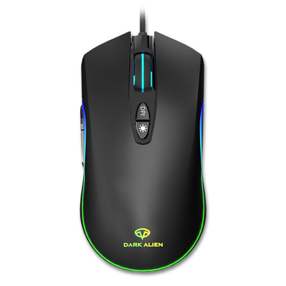 Dark Alien V600 7 Keys Office Computer Business Mouse, Cable Length: 1.42m(Black)