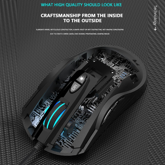 Dark Alien V600 7 Keys Office Computer Business Mouse, Cable Length: 1.42m(White)