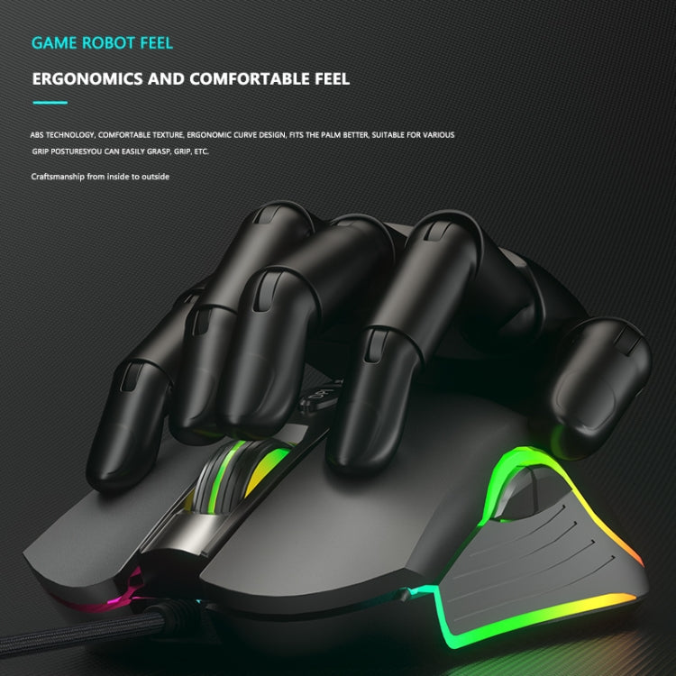 Dark Alien V600 7 Keys Office Computer Business Mouse, Cable Length: 1.42m(Black)