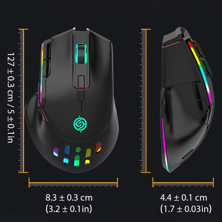 K-Snake BM520  9-button 3200DPI 2.4G RGB Wireless Dual-mode Gaming Mouse(White)