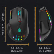 K-Snake BM520  9-button 3200DPI 2.4G RGB Wireless Dual-mode Gaming Mouse(White)