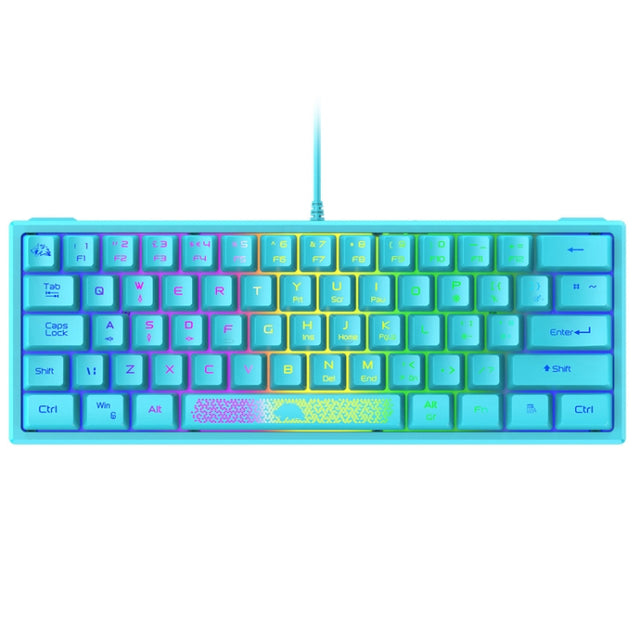 ZIYOULANG K61 62 Keys Game RGB Lighting Notebook Wired Keyboard, Cable Length: 1.5m(Blue)