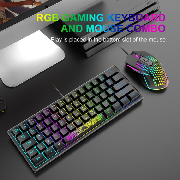 ZIYOULANG K61 62 Keys Game RGB Lighting Notebook Wired Keyboard, Cable Length: 1.5m(Blue)