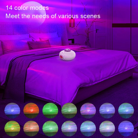 K-1106 Flying Saucer Projection Light Starry Empty Northern Light Projection Lamp(White)